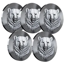 5 x Scottsdale Mint 1 oz Silver STACKER® - Grizzly Bear (eBay Exclusive) #A122
