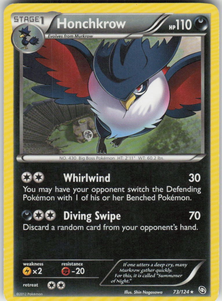 HONCHKROW 73/124 DRAGONS EXALTED POKEMON RARE MP