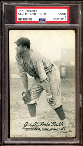 1921 Exhibits Babe Ruth HOF New York Yankees PSA 2 GD