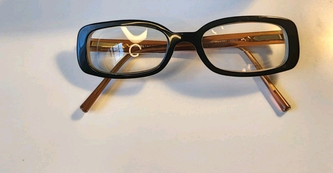 Authentic Chanel 3014 c.582 black/Brown 52mm Frames  display picture 1