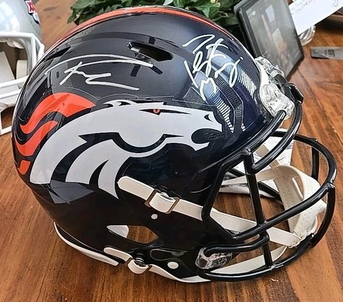 Peyton Manning Russell Wilson Signed Broncos FS Authentic Speed Helmet Fanatics