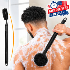 Scalable Back Scrubber for Shower Soft Silicone Bath Body Brush with Long Handle