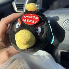 NOS Vintage Angry Birds Black Bomb Bird Plush 2010 Commonwealth NEW 5  