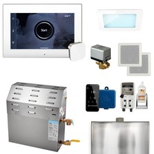 Mr. Steam MSSUPER1EC1 iSteamX Generator Package in White x Brushed Nickel