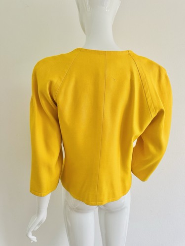 Givenchy Blazer Jacket Vintage 80’s Boutique Jellow Couture Viscose Size FR 38 S - Picture 10 of 23