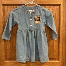 Vintage Disney Store Pocahontas Denim Dress   Size 4