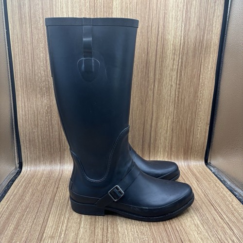 L.L. Bean Wellie Womens Tall Waterproof Rain / Riding Boots Black Women's Sz 10M