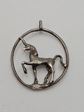 Vintage Sterling Silver Unicorn Pendant