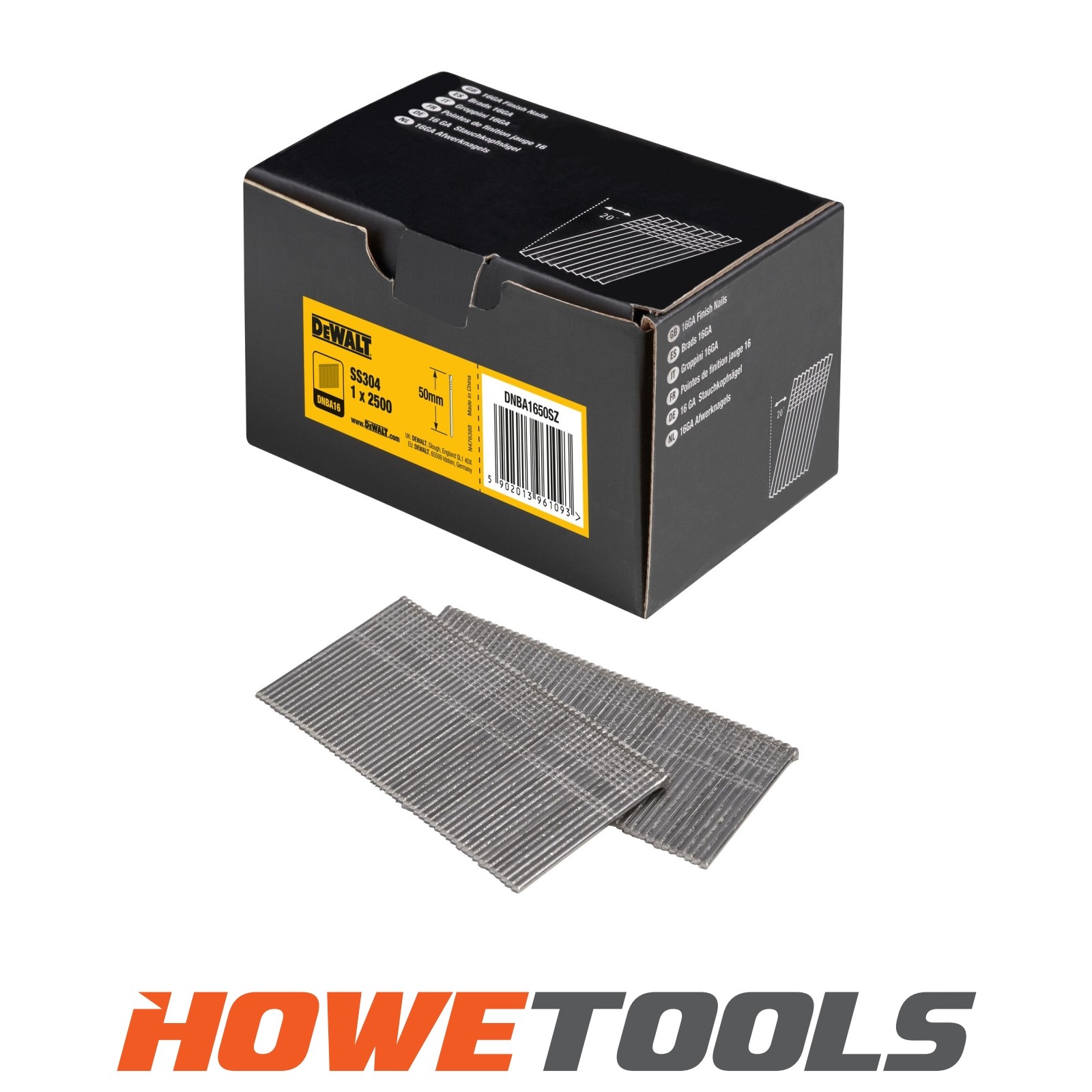 DEWALT DNBA1650SZ 16 Gauge Stainless Steel 20° Finish Nails 50mm (Pack 2500) DE - Image 12
