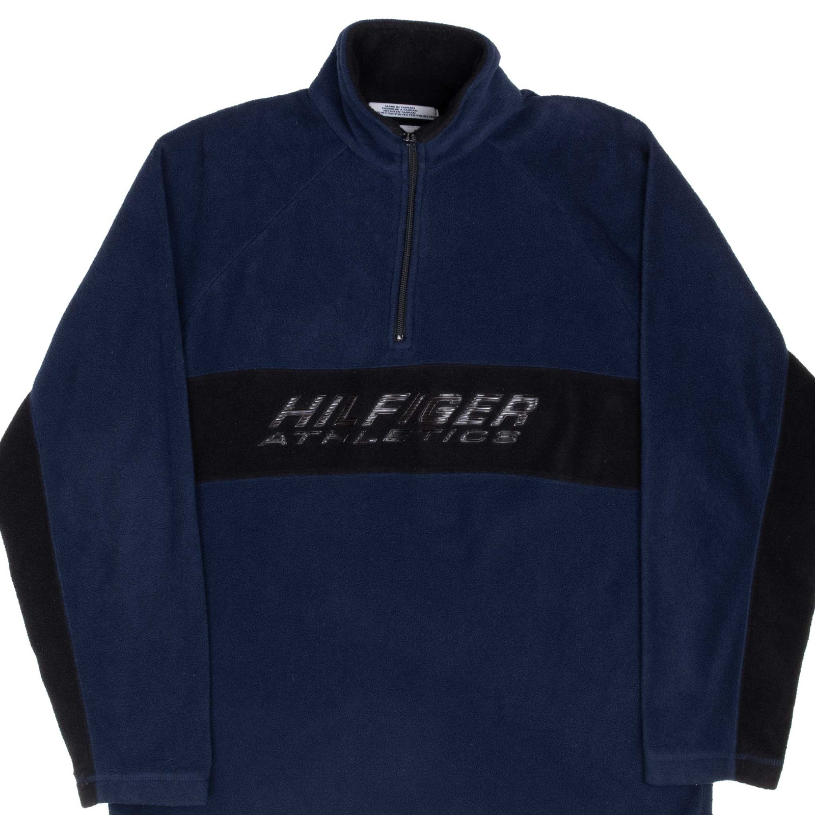 VINTAGE TOMMY HILFIGER ATHLETICS QUARTER ZIP FLEECE JACKET 1990S SMALL