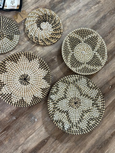 MRDMADE wall art decor baskets set of 5 Handmade natural Woven Boho - Picture 4 of 12
