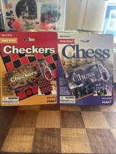 Checkers & Chess Keychain Basic Fun Hasbro Mini Boardgame In Package NIP 2000