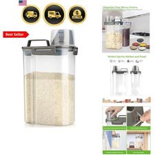 Rice Airtight Storage Container, 3 to 5Lbs Cereal Dry Food Flour Bin, Pet Dog...