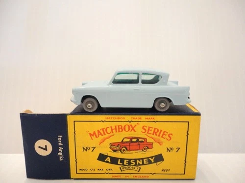 1961 MOKO Lesney Matchbox No.7 'FORD ANGLIA' w/GPW & C-box---see photos & more