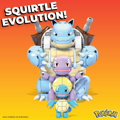 Pokémon Squirtle Evolution Building Set with 379 Bricks and