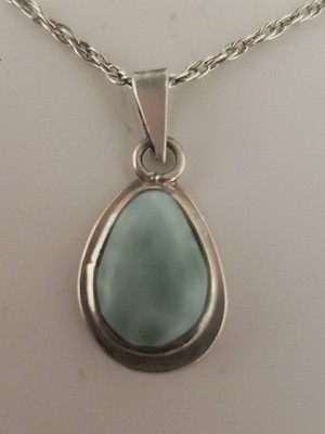STERLINGSILBER SÜDWEST HALSKETTE MIT LARIMAR ANHÄNGER.