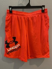Boys Under Armour Logo Drawstring Athletic Shorts Sz YXL 100 Polyester