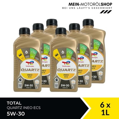 Total Quartz Ineo ECS 5W-30 Peugeot ACEA C2 Fiat Motoröl 6x1 Liter = 6 Liter