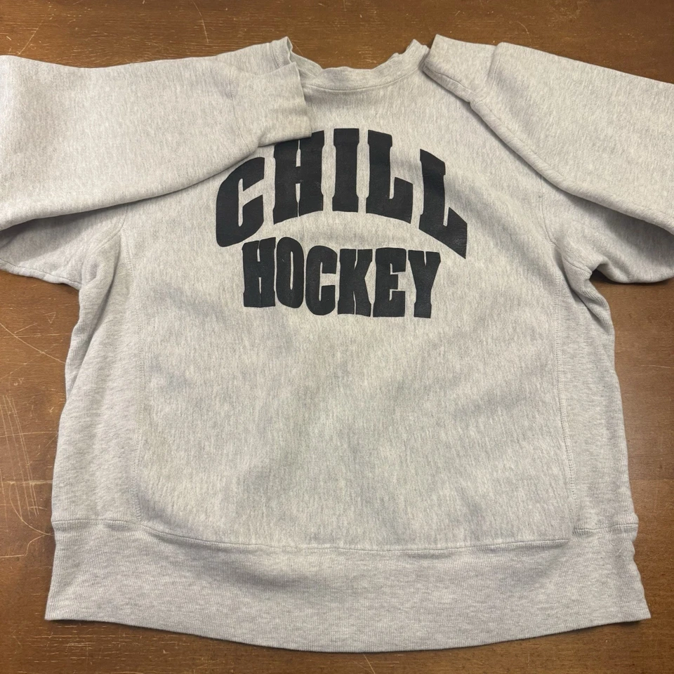 Sudadera De Colección Columbus Chill Para Hombres 2XL Gris ECHL Hockey Ohio Pullover Años 90 Foto 3 de 4