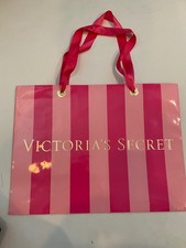 LARGE Glossy Victoria  s Secret Retail Gift Shopping Shirt Box Bag Striped Pink