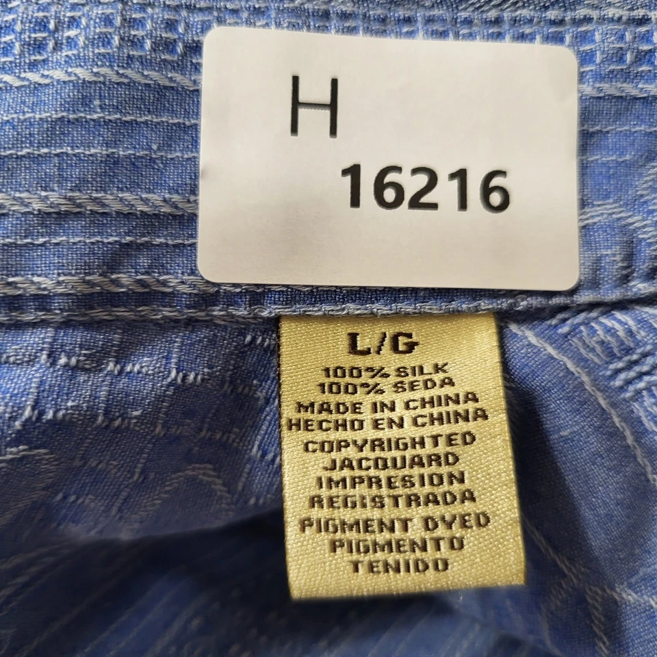 Camisa corta Jamaica Jaxx para hombre con botones L azul seda floral hawaiana Foto 2 de 4