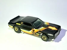 Vintage 1974 Hot Wheels Black Ford Gran Torino Cragar 3 Diecast Car Blackwall 