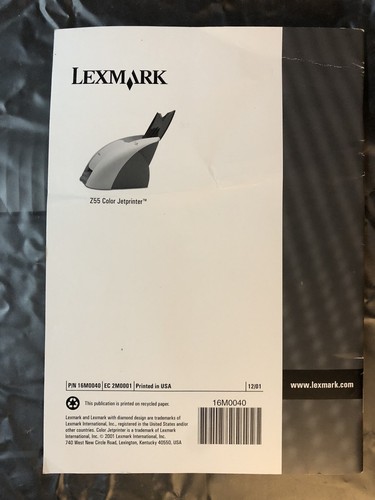 Lexmark Z55 Color Jet printer User's Guide & Printer Installation Software CD - Picture 3 of 3