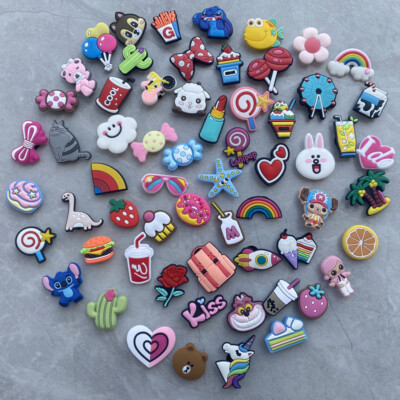 35pcs Random Cartoon Cute Shoes Charms Decor For Girls Croc