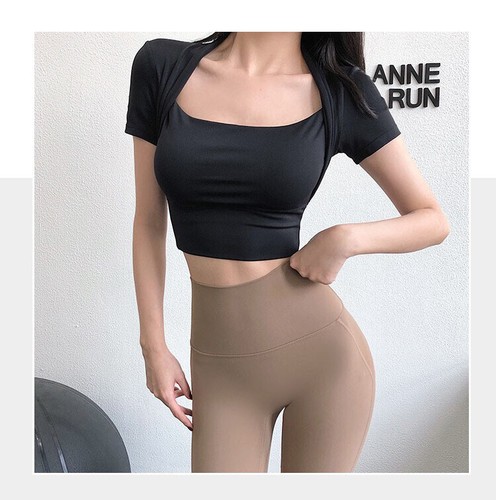 Para mujeres Elastizadas Corte Bajo Prendas para el torso Yoga Entrenamiento Camisetas Deportivas Camiseta con Sujetador Acolchado - Imagen 20 de 32