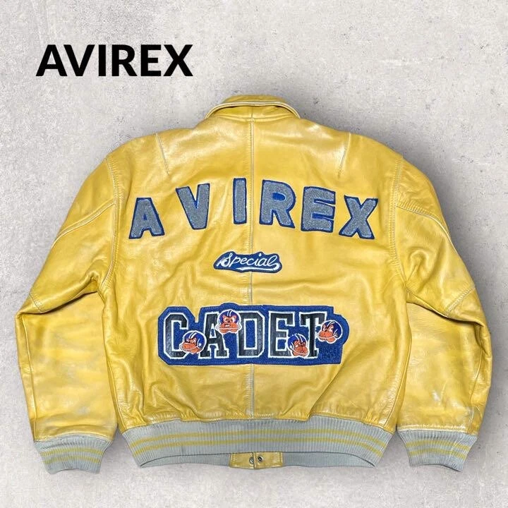 AVIREX USA Authentic Varsity Leather Jacket Size M eBay