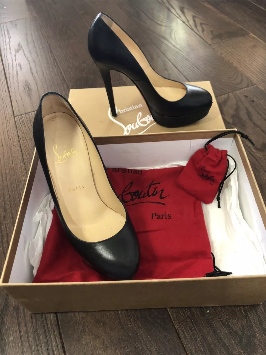 Christian Louboutin Bianca Heels Black Size 37 W Box, Dust Bag & Extra Heels