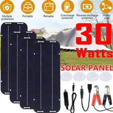 Solar Panel 12V Trickle Charger Battery Charger 30W Kit Maintainer Boat Car RV