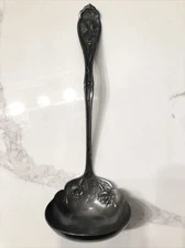 William Rogers Keystone Silver Plated Soup/Gravy Ladle Carnation Design Vintage
