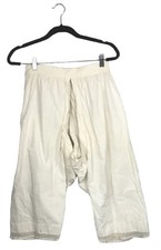 Antique Victorian Cotton Pantaloons Drawers Knickers Ivory Lace Slit Crotch