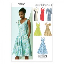 Vogue Ladies Easy Sewing Pattern 8997 Dresses with Cup Sizes (Vogue-8997-M)