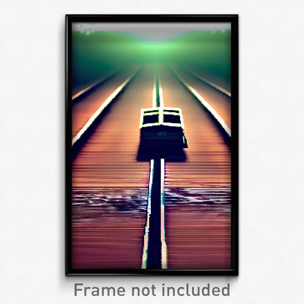 Pixel Art Poster - Clean Track (8 Bit Psychedelic Trippy Weird Video Game Print)