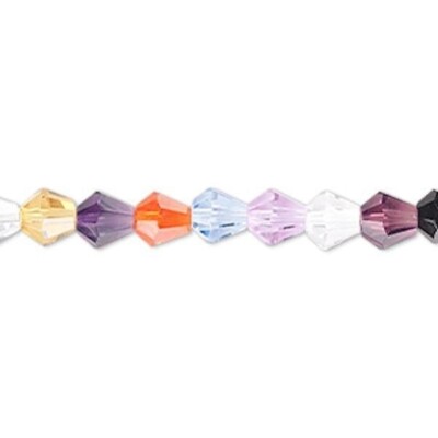 Mixed Colors 6x5mm Teardrop 16 Facets Crystal Beads 1 Strand *