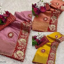 Daily Wear Bollywood Festive Saree with unstitched Blouse Piece
