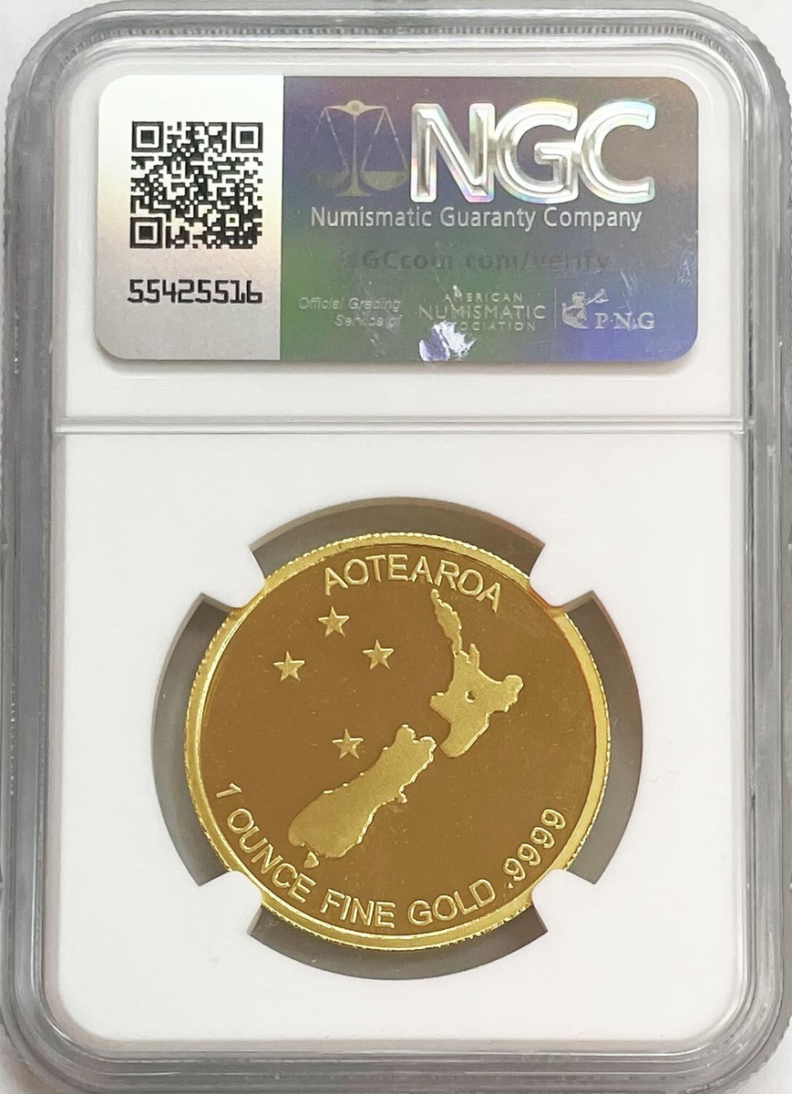 UNDATED NEW ZEALAND GOLD NATIONAL TREASURE KIWI 1 OZ .999