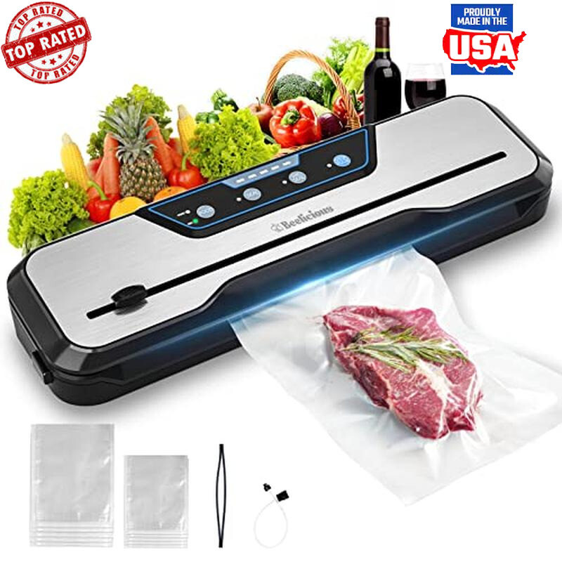 Vacuum Sealer Machine Starter Kit 8 Functions Modes All in One Stainless Steel