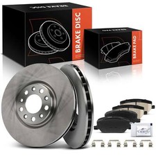 Front LH & RH Disc Brake Rotors + Brake Pads for Jeep Compass 2017-2022 Renegade