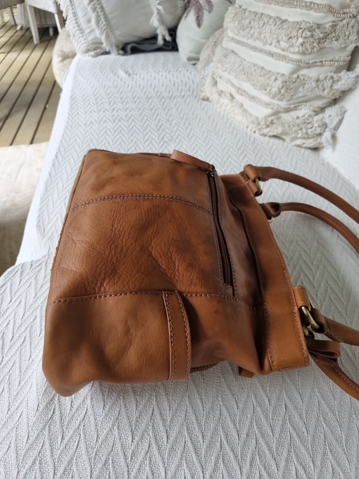 COLORADO Tan Brown Leather Shoulder Bag Handbag S18 eBay