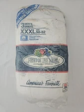 1989 FRUIT OF THE LOOM White Briefs Size 50-52 XXXL Vintage Underwear Made USA