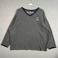 Vintage 90s Disney Mickey Mouse Fleece Sweater Womens 22 / 24W Fits 2XL Gray