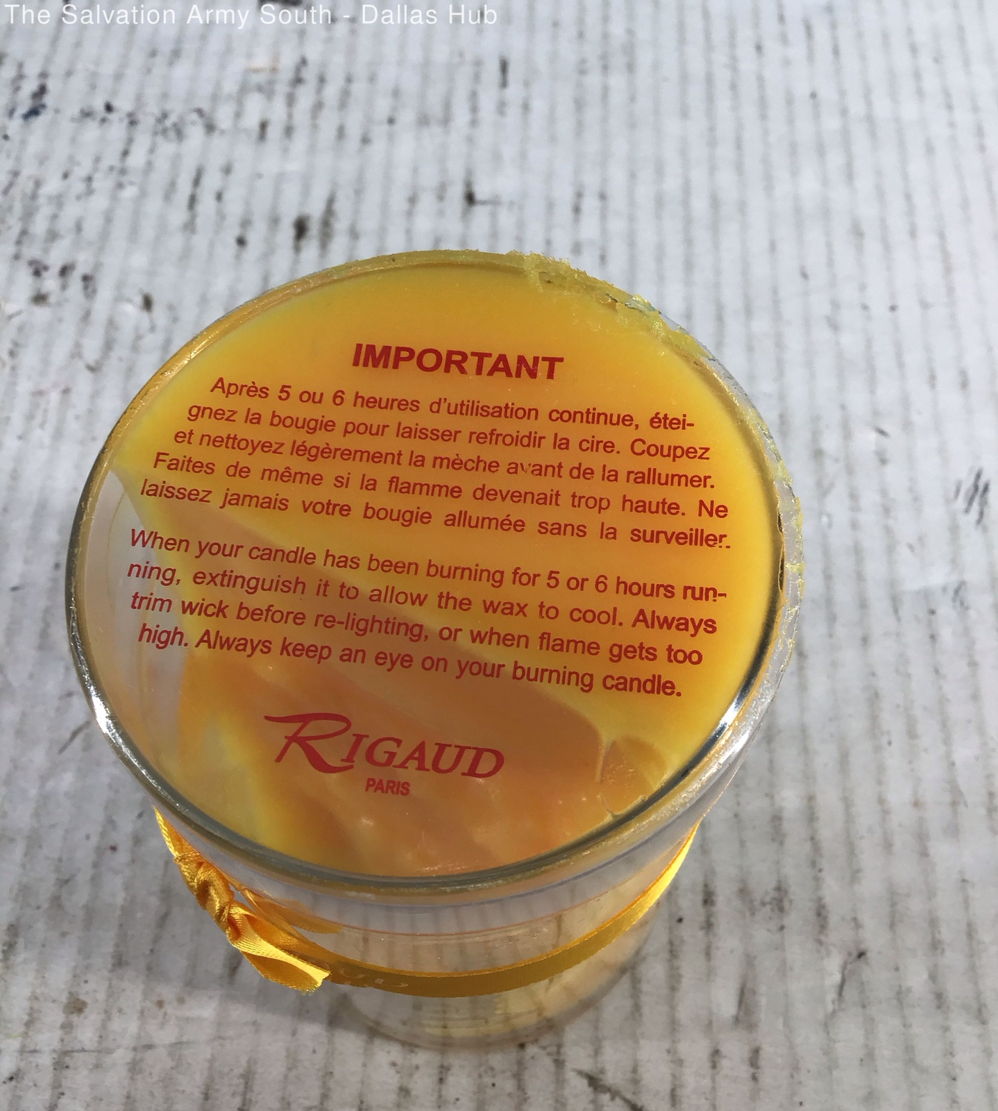 Rigaud Tournesol Large Size Candle 230g *WAX HAS MELTED FROM HIGH TEMP