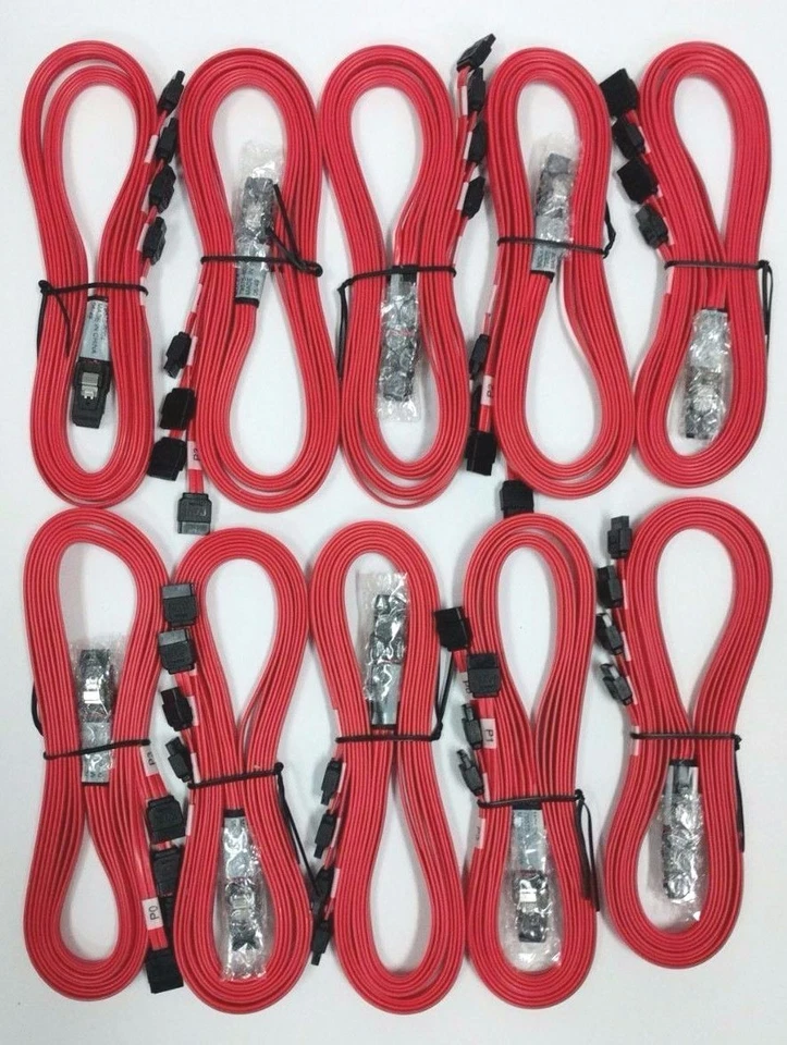 Molex 10 X Mini 10Gbps SAS SFF-8086 26Pin to 4 SATA 7Pin HDD HDD Splitter Cables - Image 2 of 4