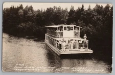 Newberry Michigan MI Twin Screw River Boat Real Photo Postcard RPPC 1941