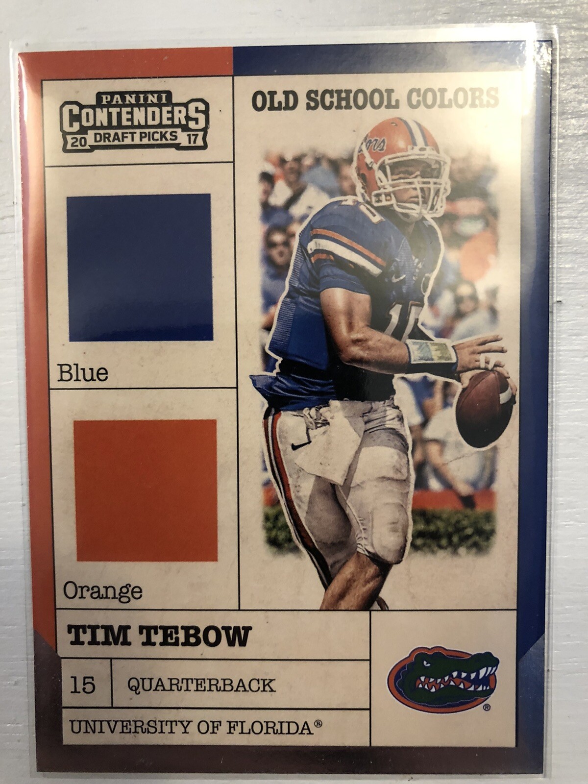 2017 Panini Contenders Draft Picks Old School Colors #6 Tim Tebow
