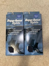 Vintage Mens Supp-Hose LIGHTS Support Socks 2 way Ribbed memory GREY MEDIUM