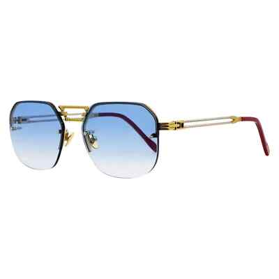 New Porta Romana PR1012-100P Gold/Silver Metal Frame Blue Grad Lens Sunglasses